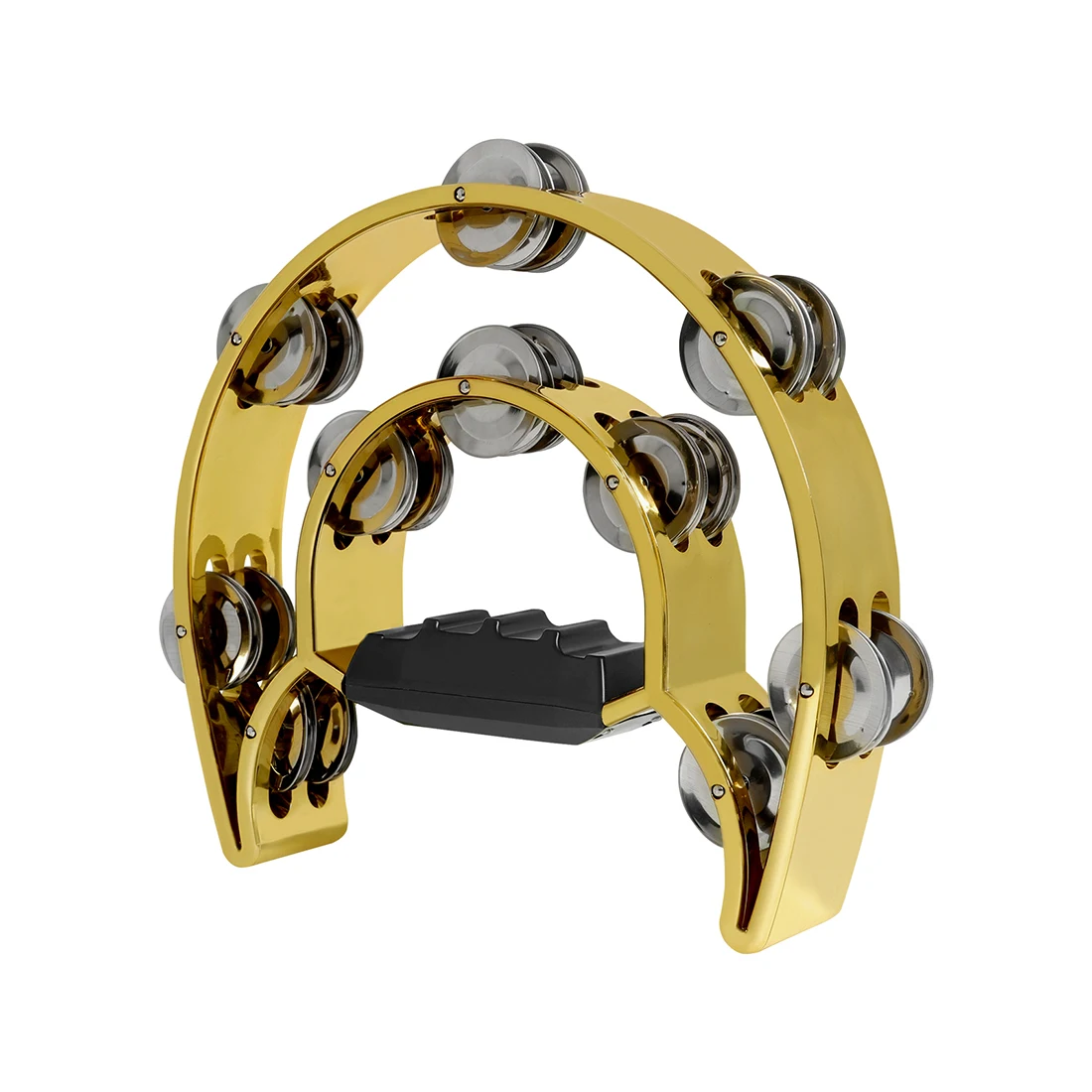 KTV Party Musical Tambourine Orff  Finger-Shaped Handle Hand Bell Double Layer Hand Ring Tambourine with Metal Jingles