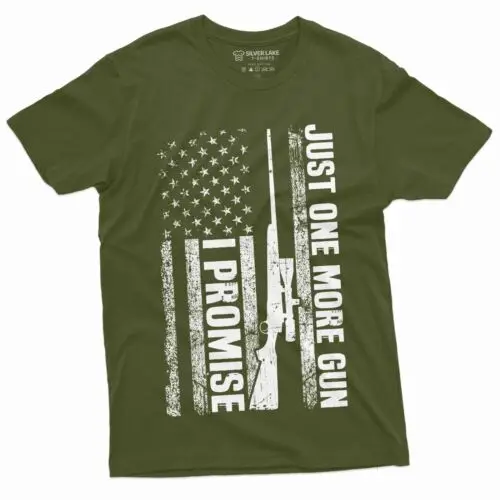 Men's Pro Gun T-shirt One more Gun USA Patriotic 4th of July Shirt 2nd amendment