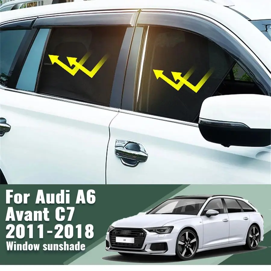 For Audi A6 C7 Avant 2013-2018 Car Sunshade Visor Front Rear Windshield Frame Curtain Baby Rear Side Window Sun Shade Shield