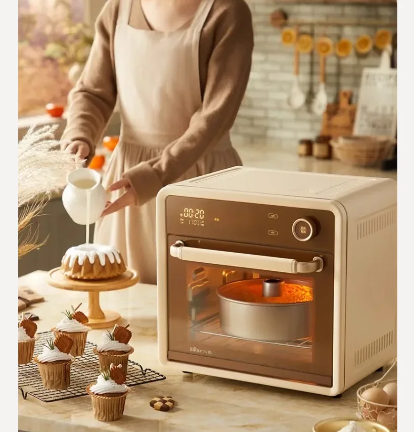 فرن مقلاة هوائية على شكل دب 220 فولت، فرن كهربائي متعدد الوظائف، فرن خبز، مقلاة هوائية كومبو CAA