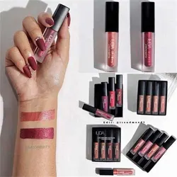 4pcs/set Lipgloss Mini Lip Glaze Set Velvet Matte Waterproof Non-stick Non-Fading Lipsticks Make Woman Cosmetic Lipgloss