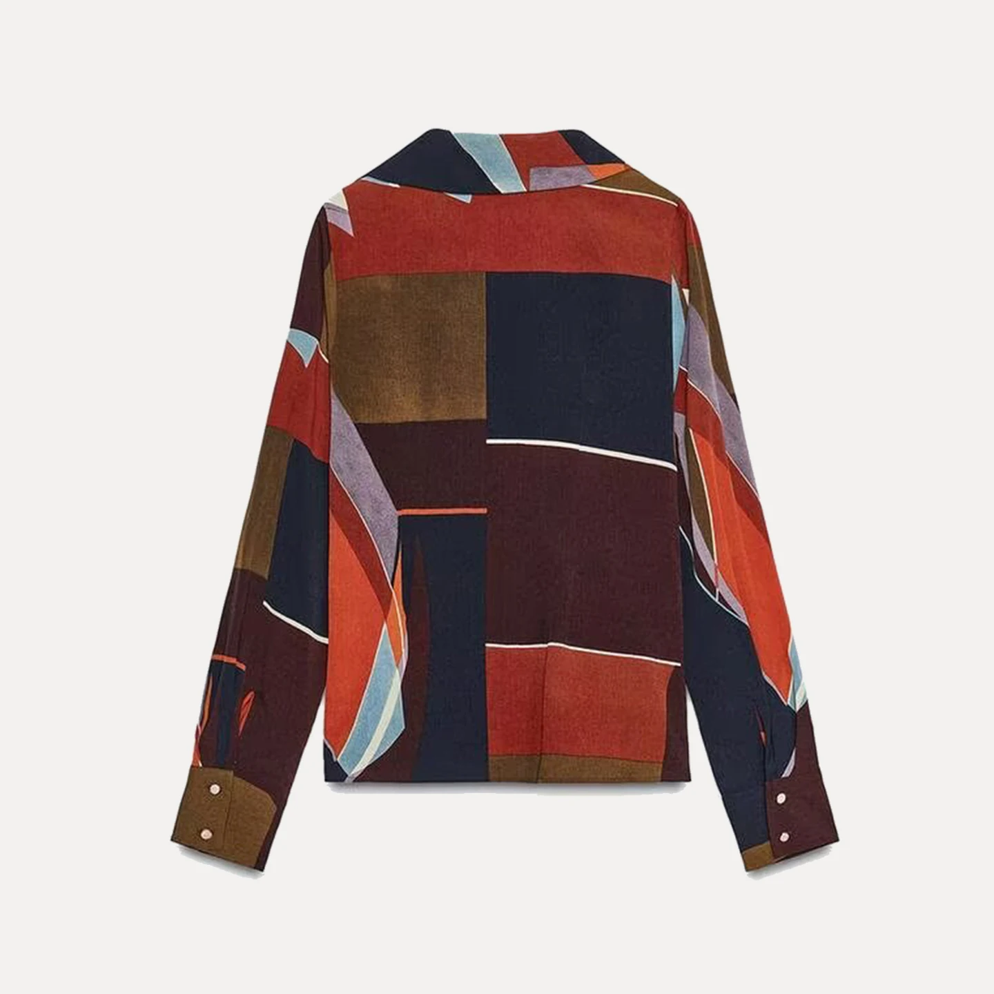 Faionable Casual Printed Double-Breasted Women's irt Autumn 2025 Z Straight Leg Long Sve