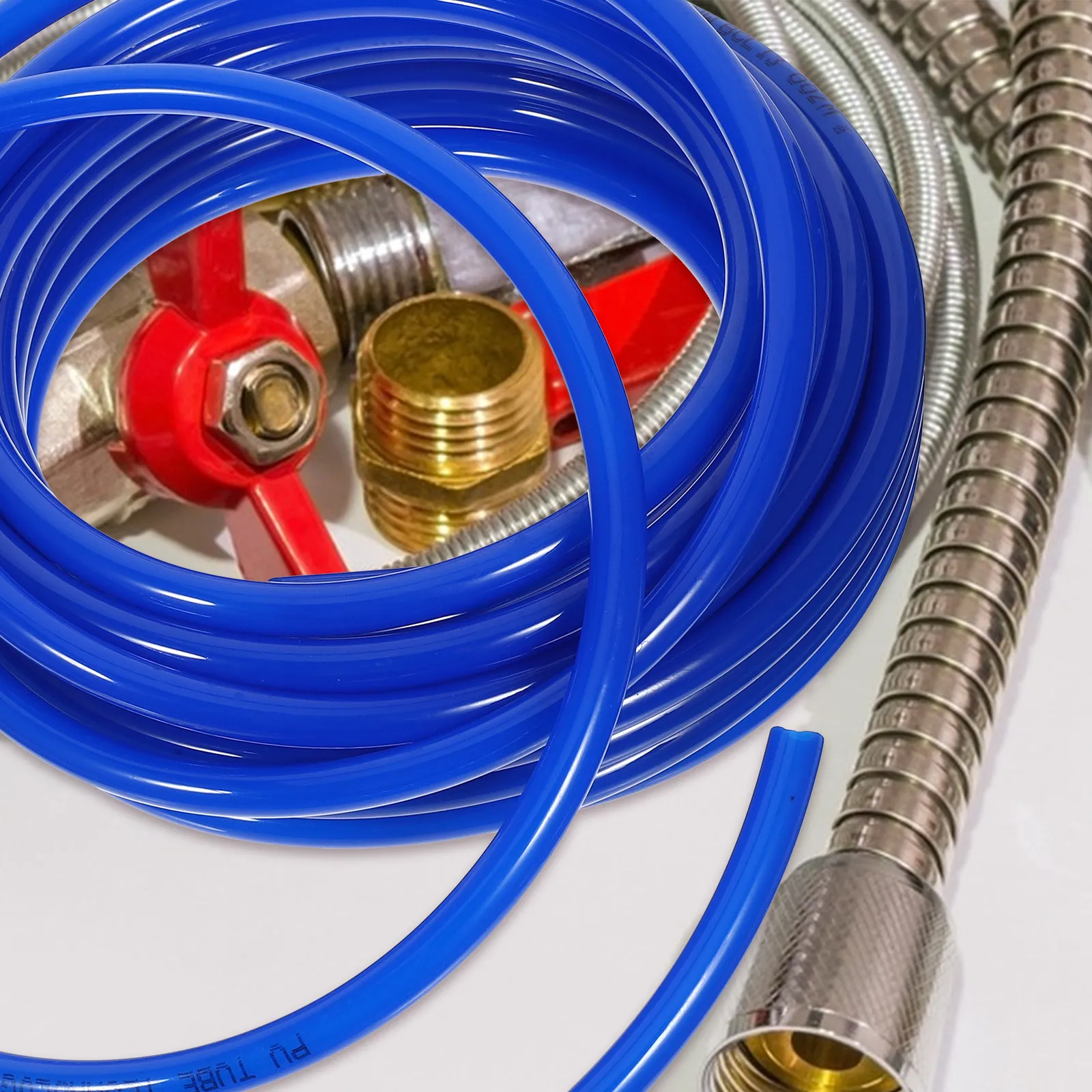 10M Tpu PU Pneumatic Tubing Air Compressor Hose Transparent Flow Monitoring Wear Resistant Explosion Proof Flexible Air Line