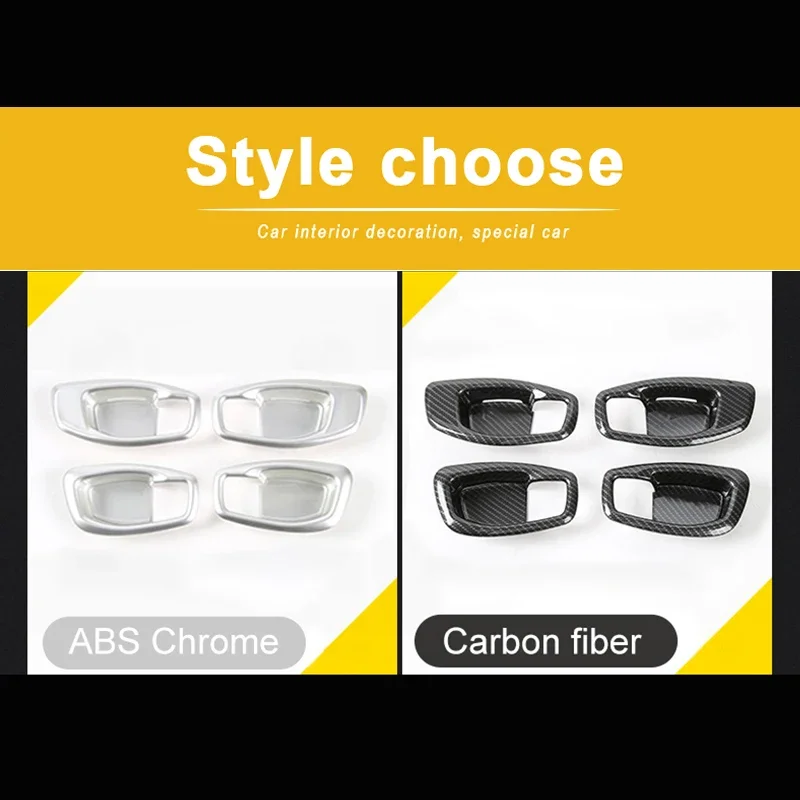 ABS Inner Door Handle Bowl cover trim Frame car styling protector sticker fit for Jeep Compass 2017 2018 2019 2020 accessories view 3