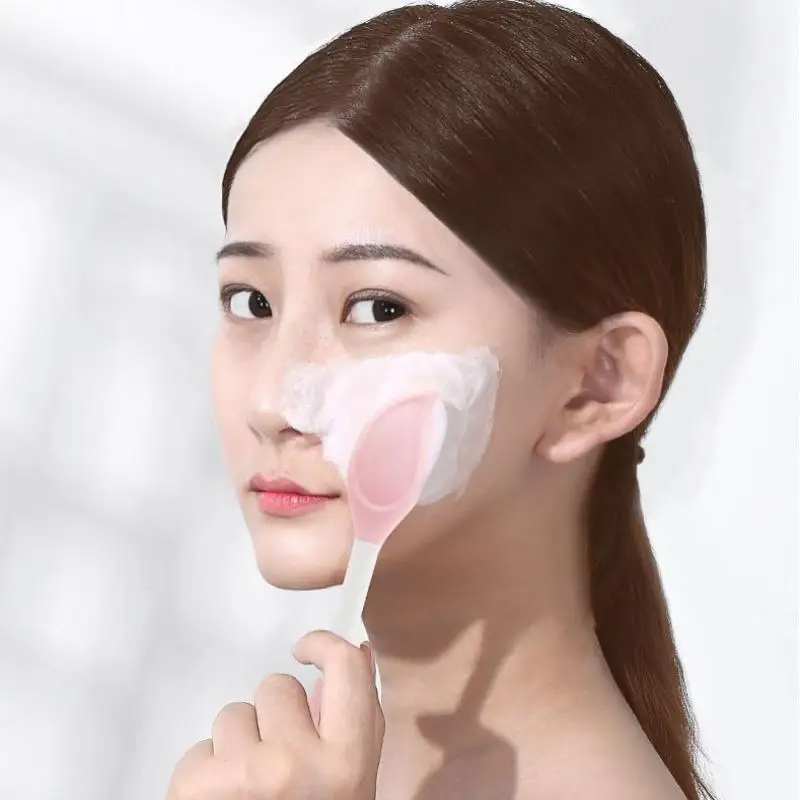 1Pc Double Head Silicone Facial Mask Brush - Spoon Spatula Stirring Stick Women Face Cleansing Care Home Makeup Tool