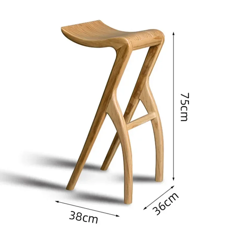 كراسي بار خشبية فاخرة مقعد مرتفع عتيق للاسترخاء كراسي بار للاستقبال تصميم بسيط إسكندنافي أثاث بار Barkrukken LLBC