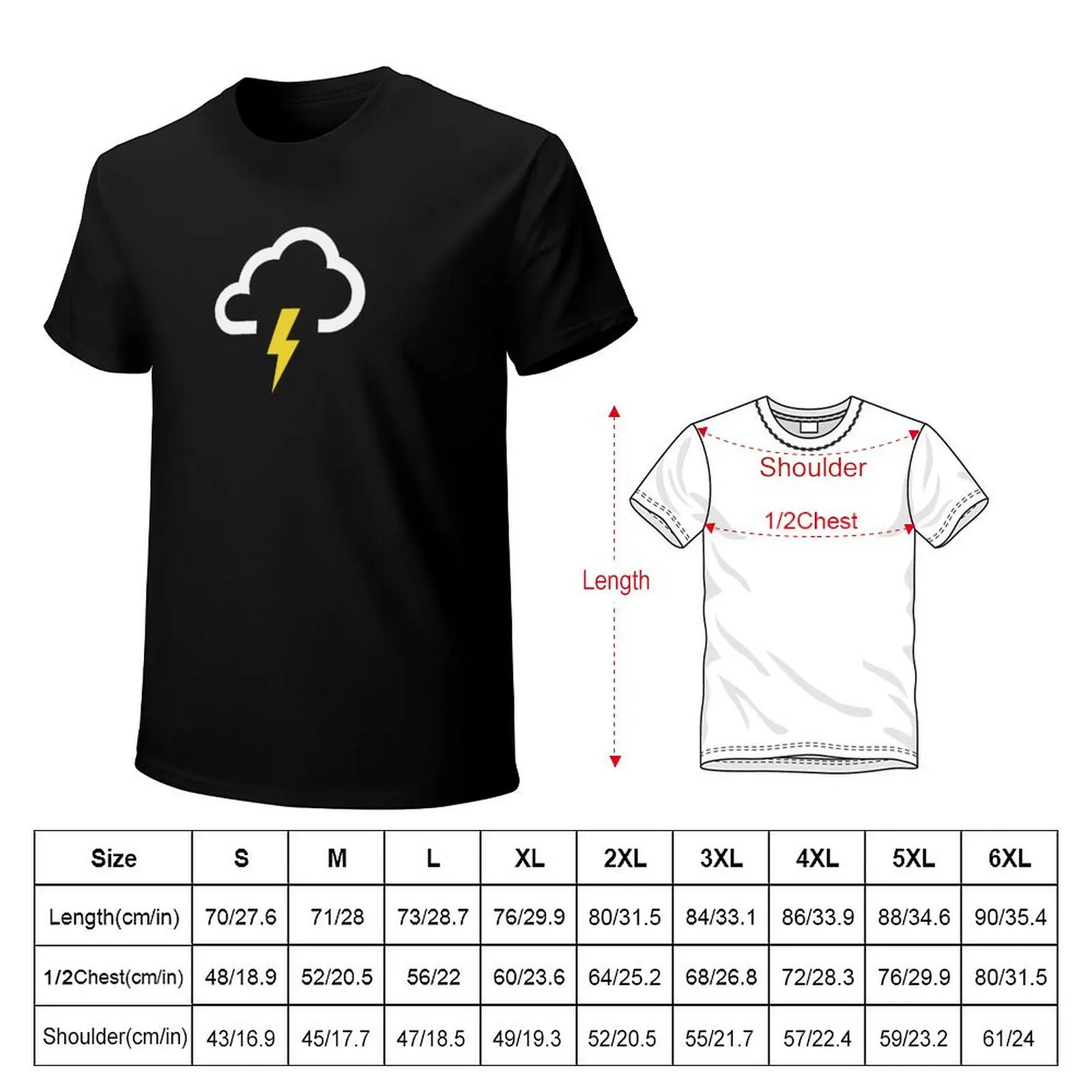 Thunder Cloud - Thunderstorm Weather Lightning T-Shirt Festival Casual Short Sleeve