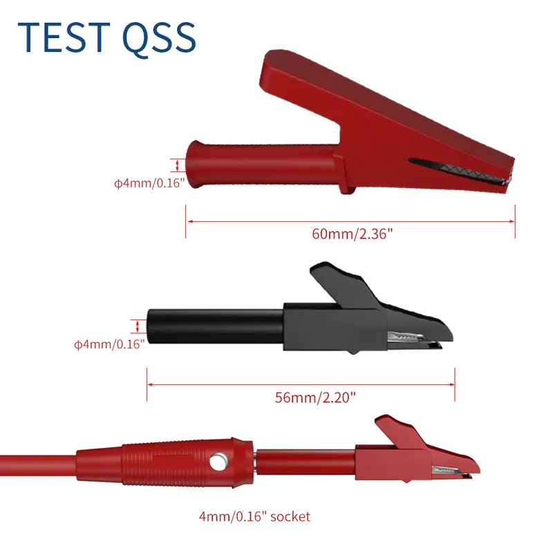 QSS 41Pcs Multimeter Test Lead Kit 4MM Banana Plug to Alligator Clip Test Lead with Wire Piercing Probes Alligator Clip Q.80013 - Image 2