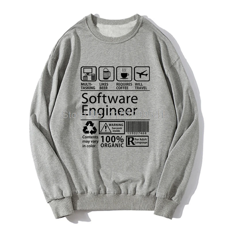 New Software Engineer Programming Hoodie Men Eat Sleep Code Repeat Programmer Developer Awesome Cotton Pullover Sweatshirt