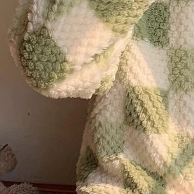 

Лидер продаж 2026, женская осенне-зимняя новая мягкая удобная милая одежда для сна с толстым флисом в клетку с круглым вырезом для верхней одежды, домашняя одежда