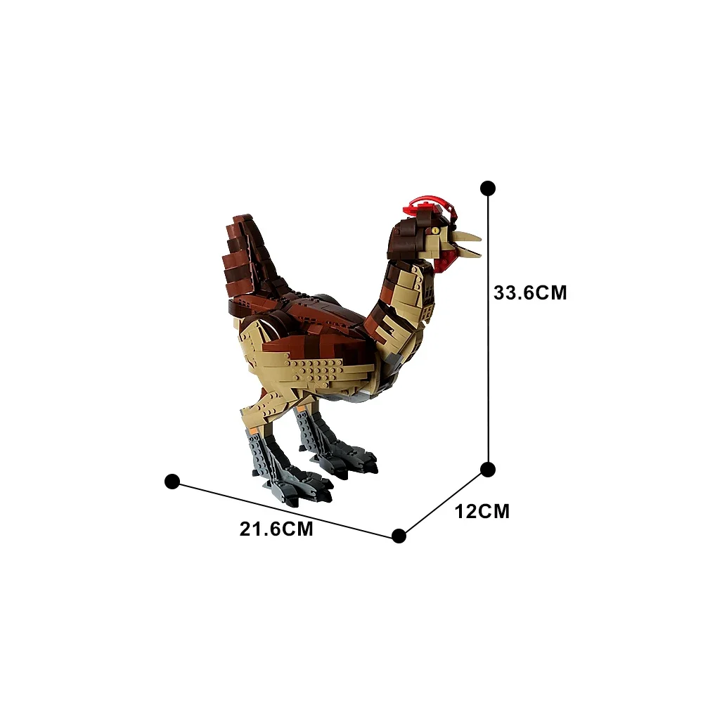 MOC kurczak indyk Model ptaka klocki filmy tyranozaur Rex Transformer kurczak montuje cegły zabawki dla prezenty dla dzieci