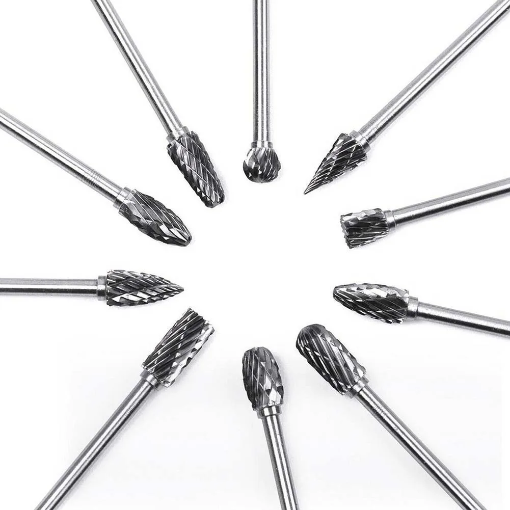 

3x6mm Carbide Burrs Rotary Drill Die Grinder Carving Bit Double Cut Metal Diamond Grinding Abrasive Tools power tool accessory