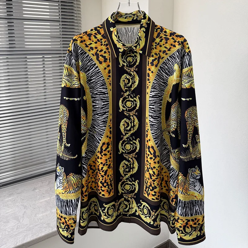 

Роскошная королевская рубашка, мужская модная повседневная рубашка с цифровым принтом, полная социальная рубашка с узором пейсли, манга, Лонги, рубашки для выпускного вечера, Roupas De Luxo Masculina