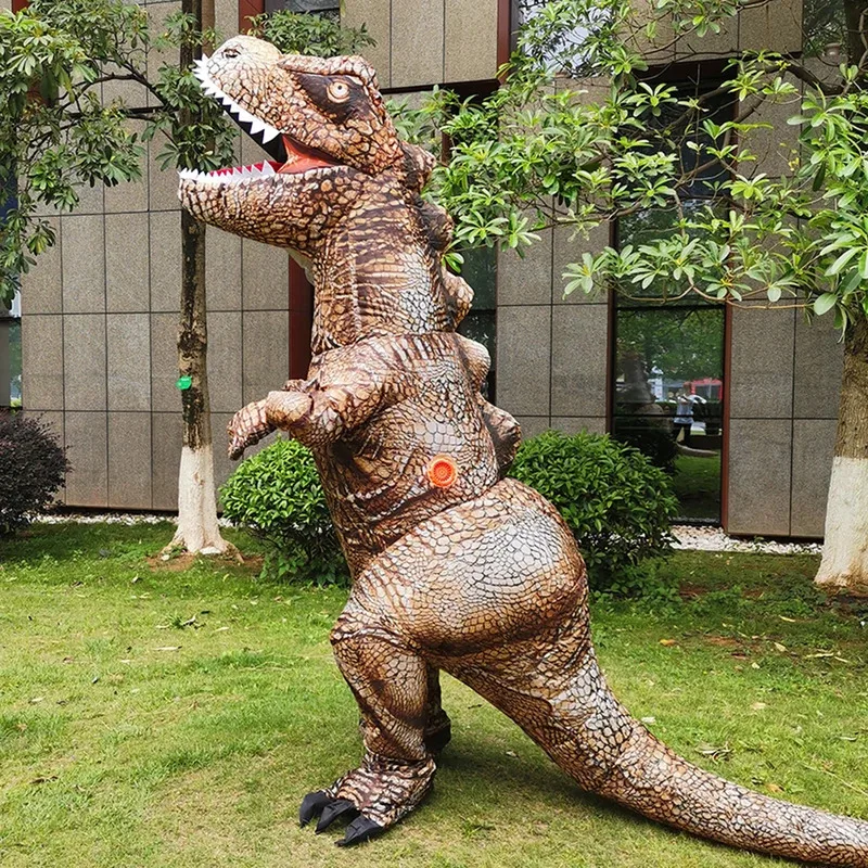 

Adult Inflatable Dinosaur Costumes Halloween Anime Party Cosplay Disfraz Purim Mascot Striped Role Play Clothing for Man Women