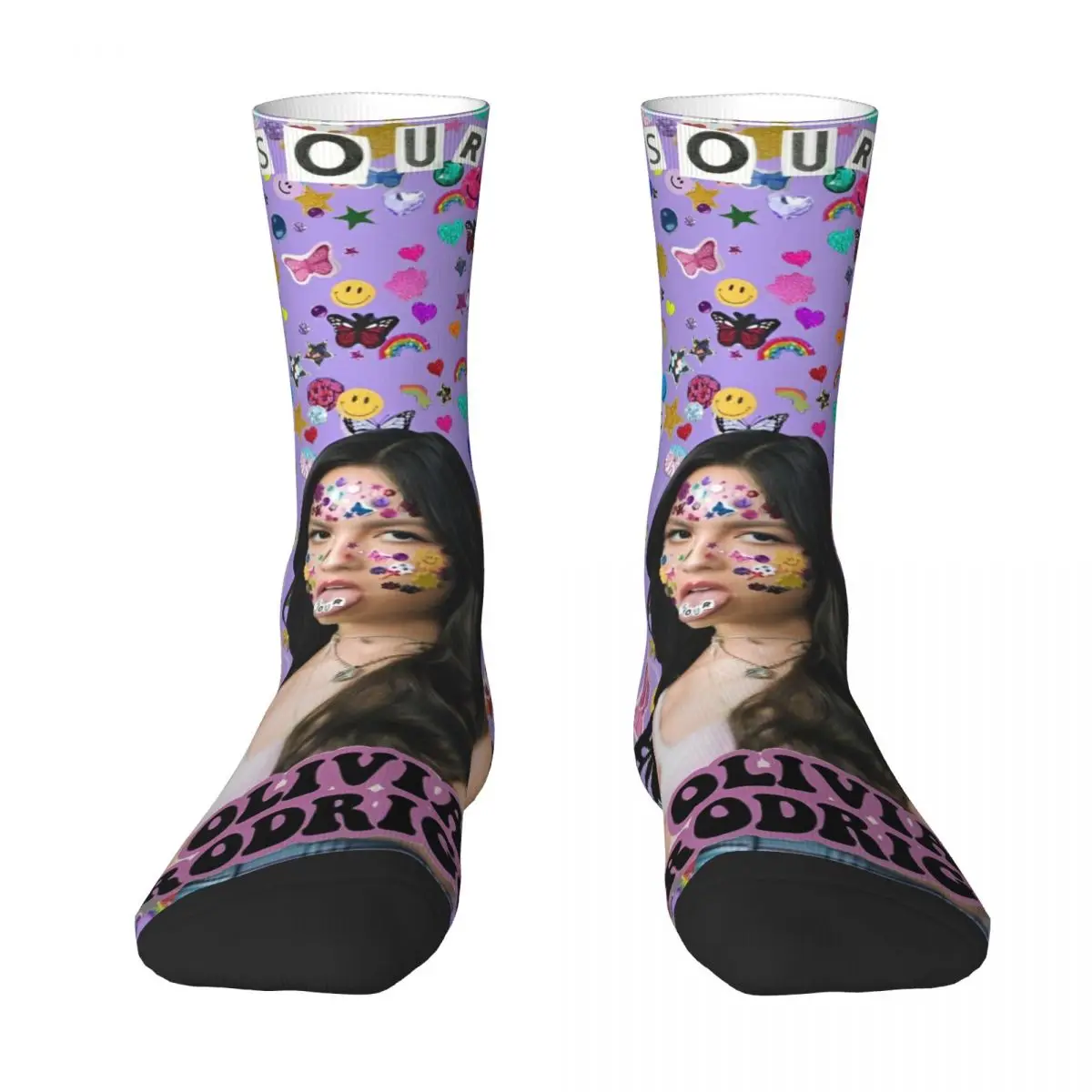 Couple Socks Music Olivia-Rodrigo SOUR Stockings Spring Fashion Soft Breathable Socks Printed Running Sports Anti Slip Socks