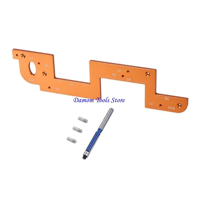 57BE Arcs Grooving Auxiliary Tool Aluminum Grooving Guide Arcs Grooving Mold Woodworking Round Corner Radius Templates