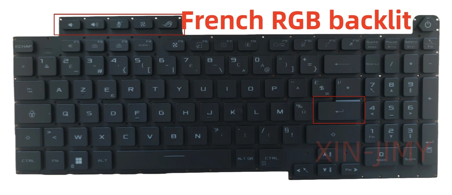 

Французская раскладка с RGB-подсветкой, черная клавиатура для ноутбука Asus ROG Strix SCAR G733ZM G733ZW G733ZX G733ZS