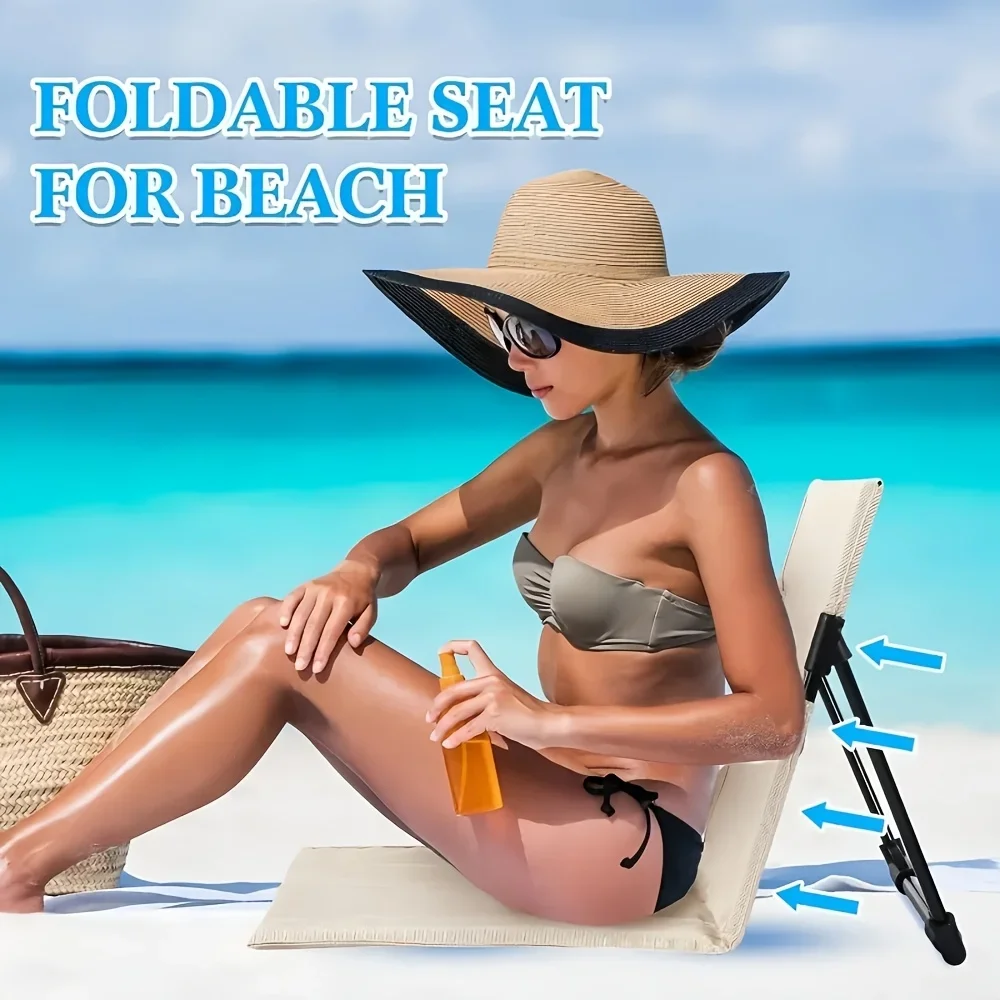 كرسي محمول خفيف للغاية قطعة واحدة قابل للطي للاستخدام الخارجي، كرسي مريح للتخييم ومسند الظهر خفيف الوزن للأنشطة الخارجية لحديقة الشاطئ