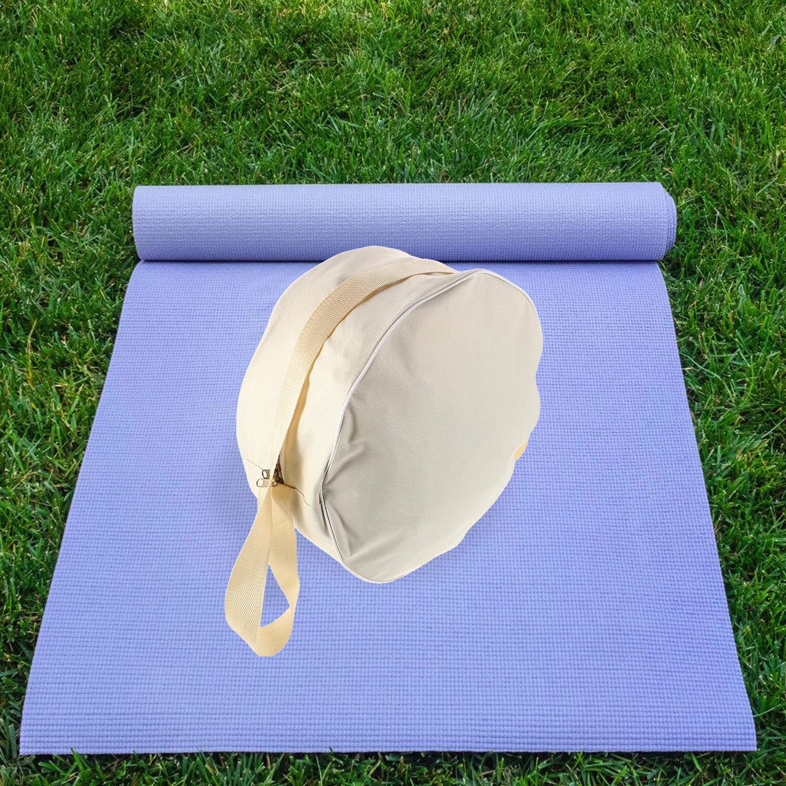 

Сумка на колесах для йоги, бежевая, легкая, портативная, высокой плотности, водонепроницаемая, утолщенная, амортизирующая, многофункциональные карманы для хранения йоги