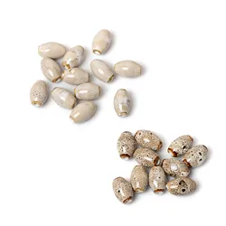 Antique White Glazed Ceramic Beads Barrel Shape for DIY Necklace Bracelet Earring Crafting 21x14mm