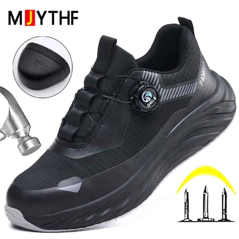 2026 New Security Shoes Men Boots Steel Toe Shoes Anti-Smash Anti Puncture Work Sneakers Safety Shoes Men Indestructible Shoes