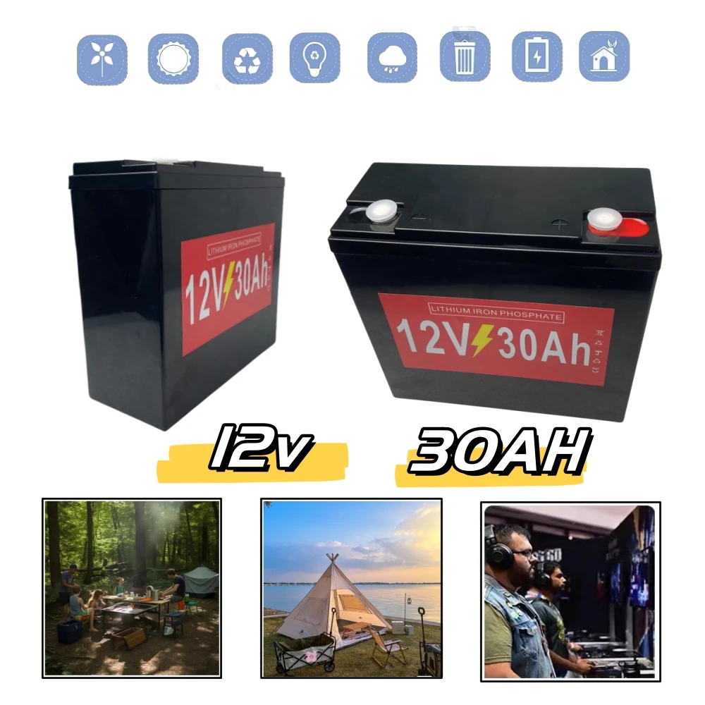 

for Children's Toy Car, 2026 New Lifepo4 Battery Pack 12V 30Ah Solar Street Lights Andother Small Equipment Power Supply