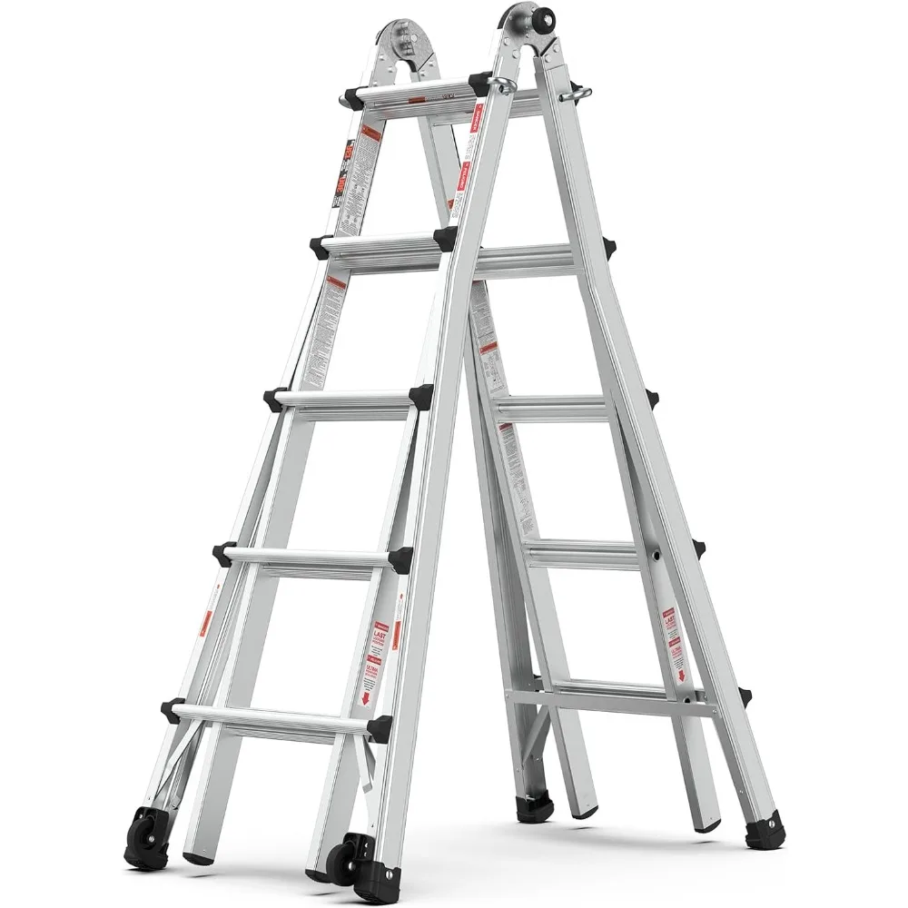 22 foot multi position ladder with anti slip pad for a 300 pound safe load for indoor and outdoor work at home