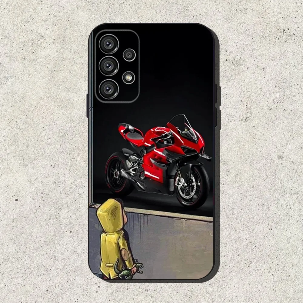 D-Ducaties-Is Casing Ponsel Keren untuk Samsung S25,S24,S21,S22,S23,S30,Ultra,S20,Plus,Fe,Lite,Note,10,9,5G Sampul Hitam