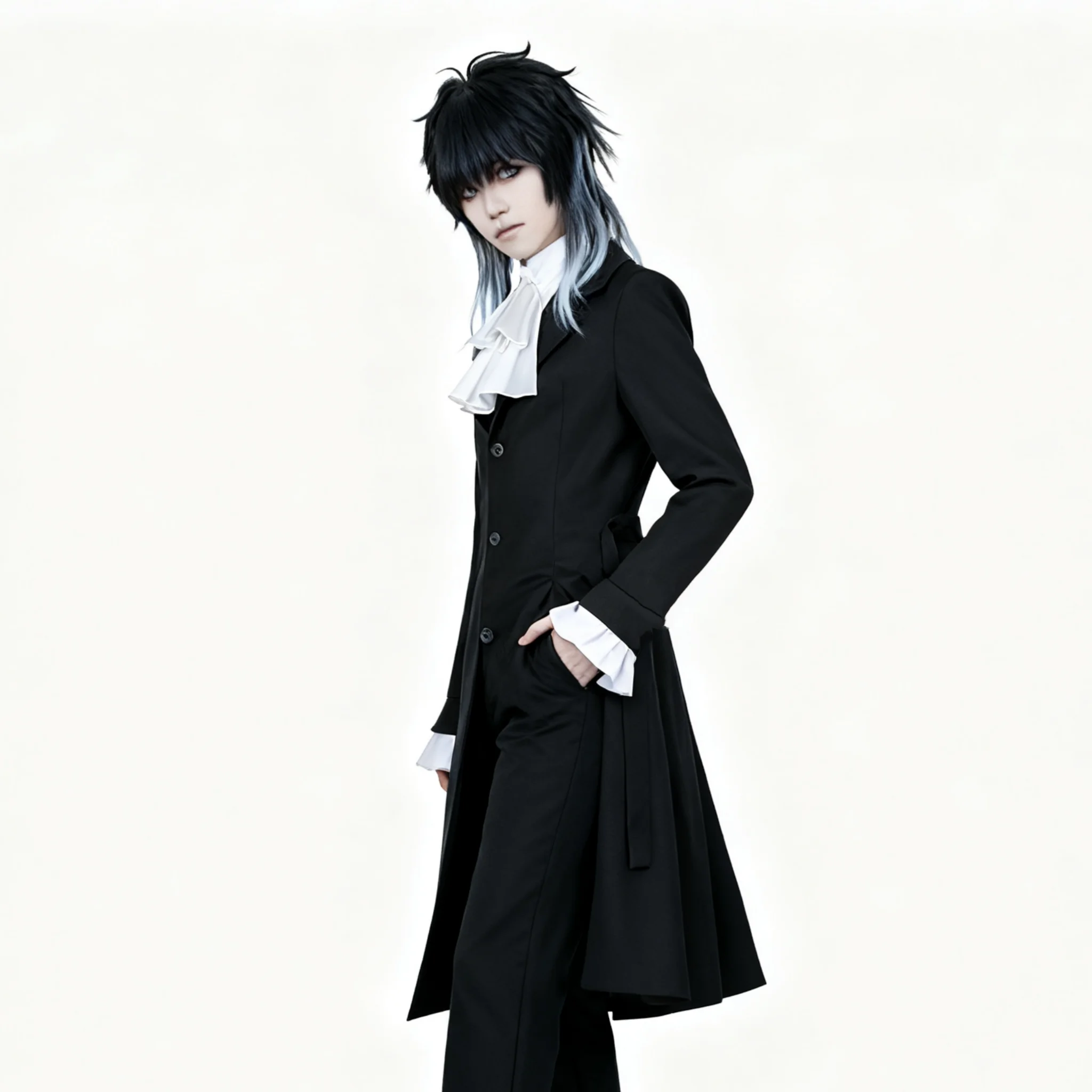 Anime Bungo Stray Dogs Akutagawa Ryunosuke Cosplay Costume Shirt Vest Pants Coat Full Set Halloween Christmas Party Clothes view 4