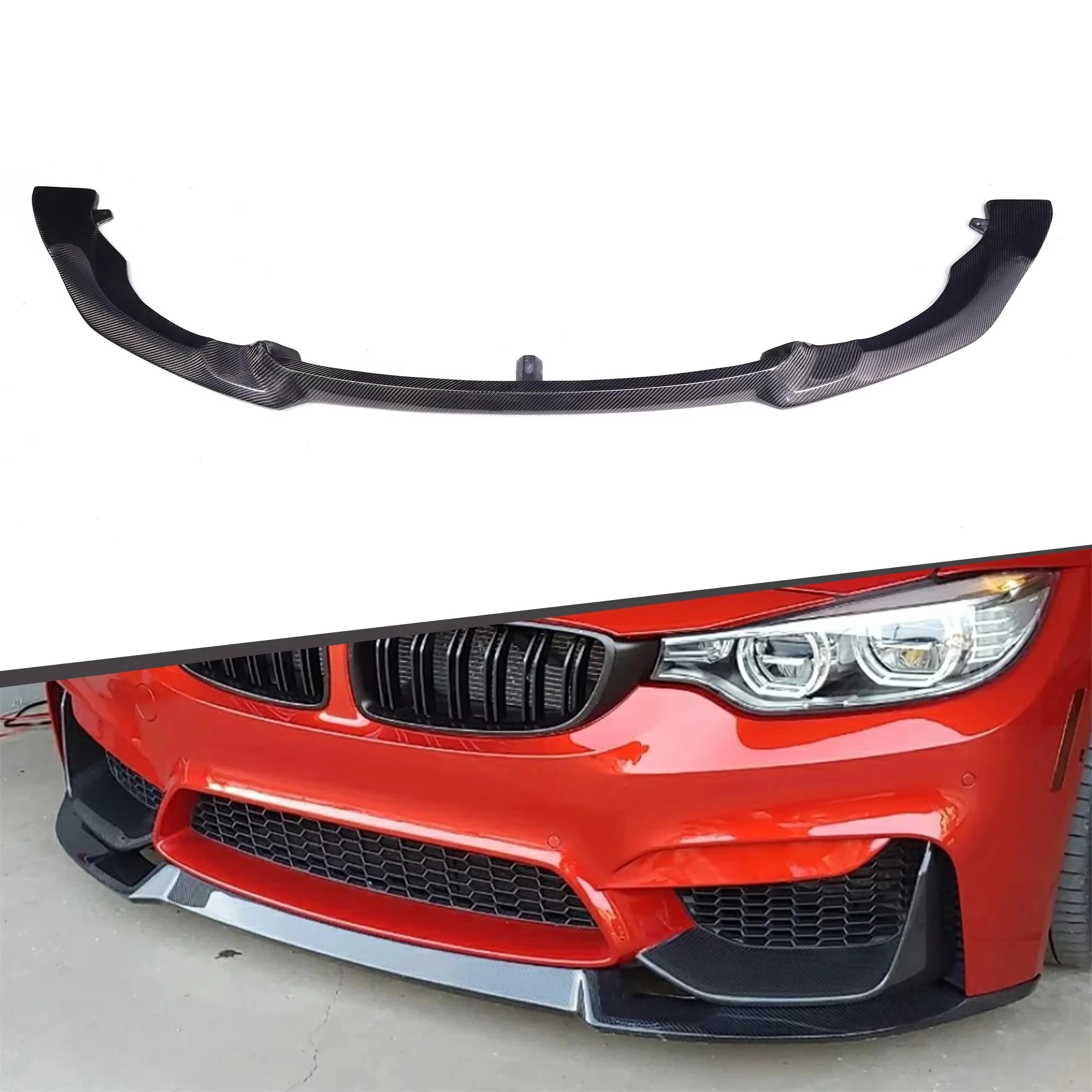 

Auto Parts F80 M3 F82 F83 M4 CS Style Carbon Fiber Front Bumper Lip Splitter for 2013+