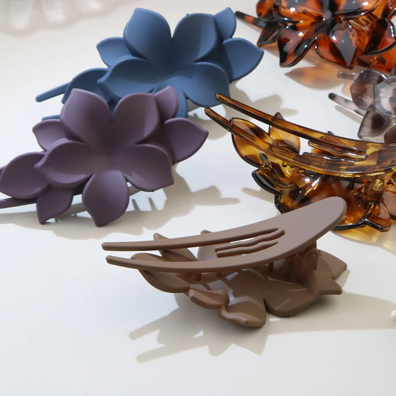 ダックビルクリップフラワーヘアクリップ女性夏韓国版多用途ヘアクリップ後頭部お団子ヘアアクセサリー