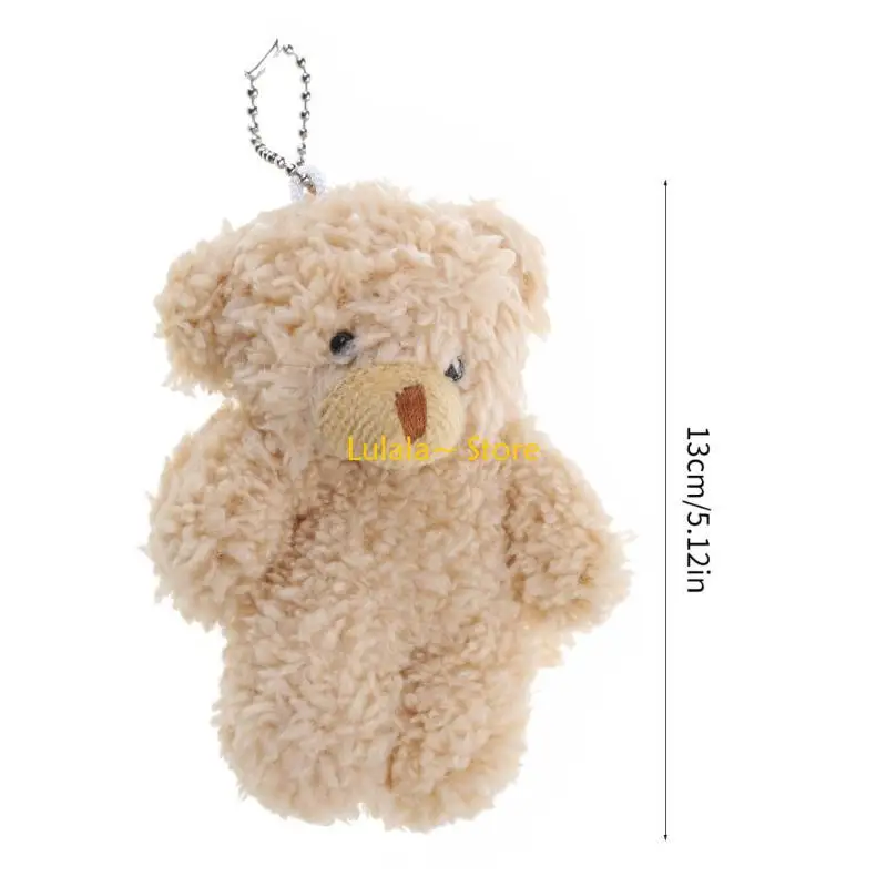 Y4QA Joint Bear Pendant Lovely Mini Bear Doll Plush Chain Backpacks Decors Handbag Accessories Kids Girl Birthday Gift