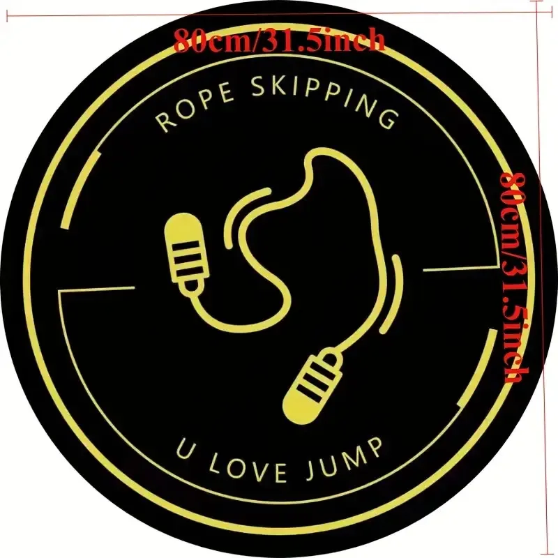 Rope Skipping U Love Jump Black Gold Round Rug Flannel Non Slip Gym Workout Fitness Motivation Wall Art Floor Mat Autumn Winter view 6