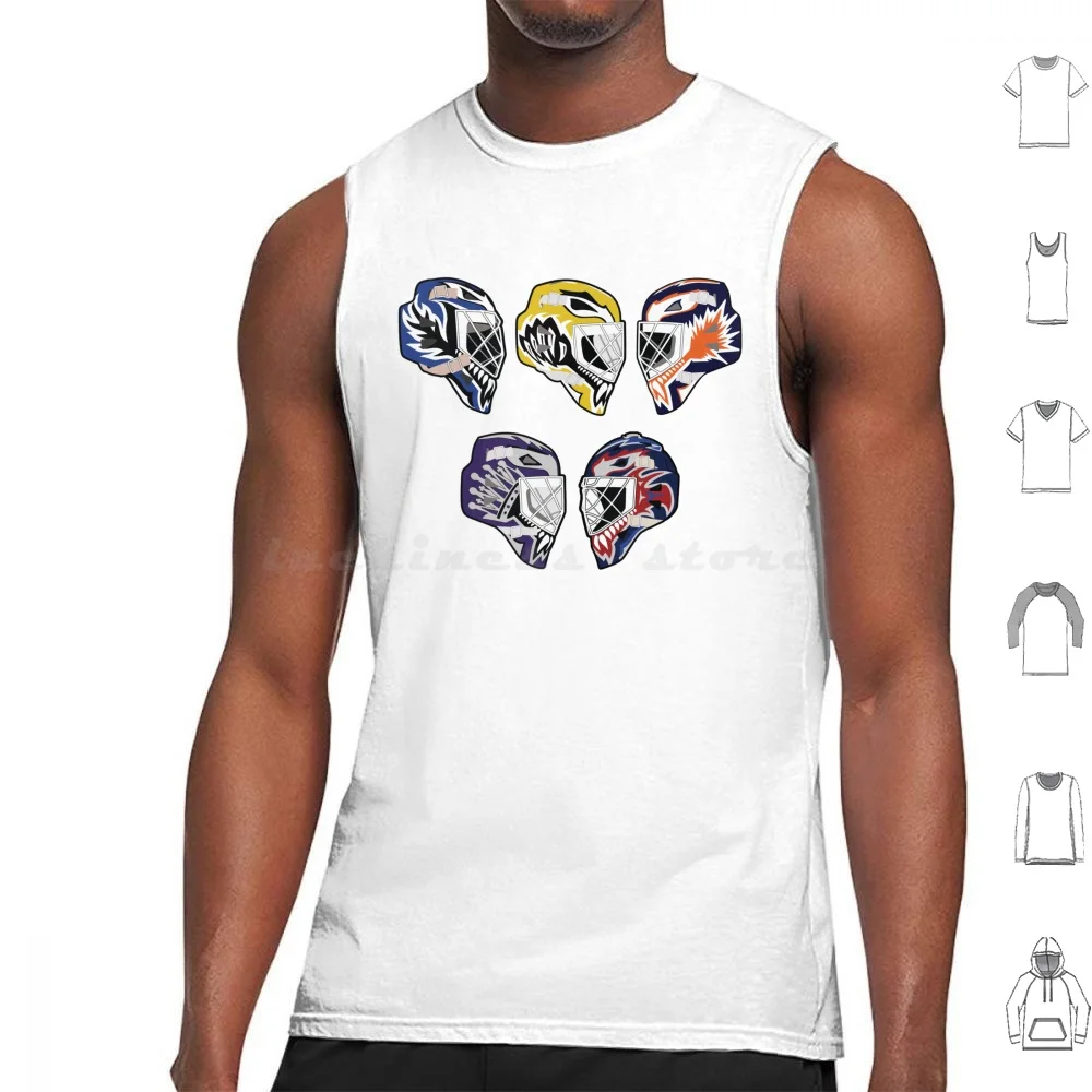 Felix Potvin 5 Masks Tank Tops Vest Sleeveless Hockey Ice Cream Winters Goalie Vintage Rink Cooper Toronto Potvin Maple Leaf