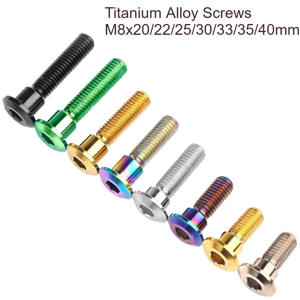 2PCS Titanium Screw M8x20-40mm Electric Scooter Brake Disc Modified Bolt Lightweight High Strength Corrosion Resistant Rustproof