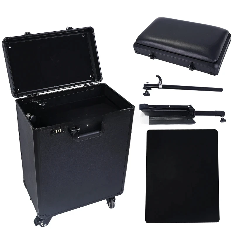 High-Capacity Draw-Bar Box Dual Purpose Able Arm Bracket Portable Suitcase Tattoo Trolley Bag Artist Tools Storage CAS