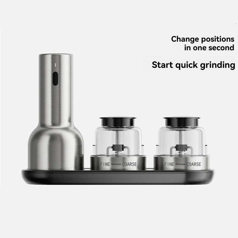 Multi functional electric pepper grinder, household black pepper sea salt grinder, fast card type 1-second compartment change view 4