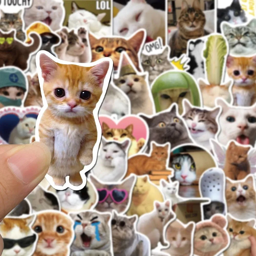 50 Stück Kawaii Love Cat PVC-Aufkleber Ästhetische Koreanische Kinderdekoration Scrapbooking Schreibwaren Schulbedarf für Kinder