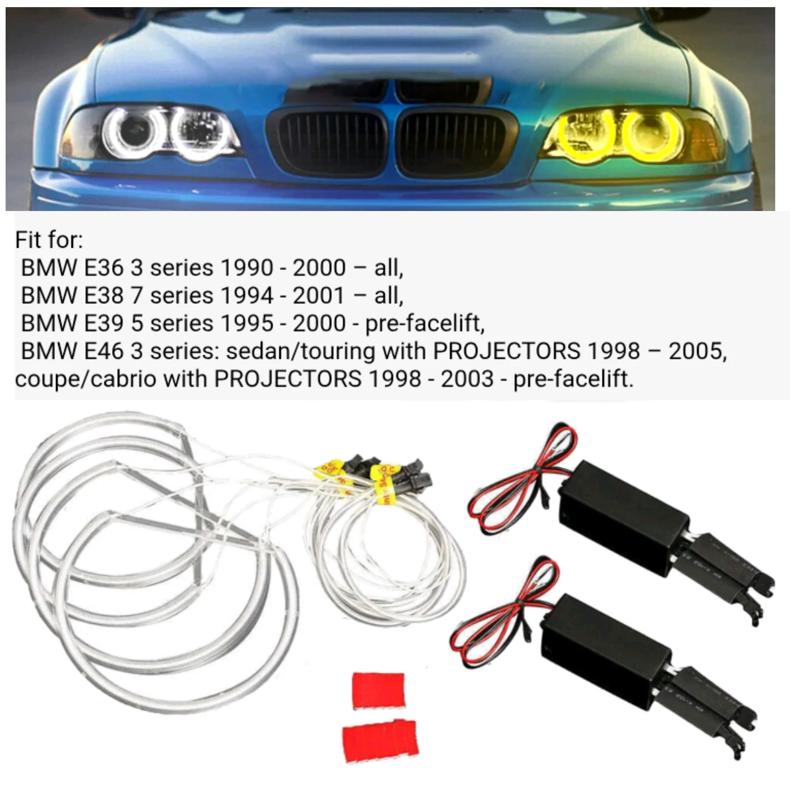 

Светодиодные лампы CCFL 4*131 мм для фар BMW E36 E38 E39 E46 с эффектом ангельских глазок