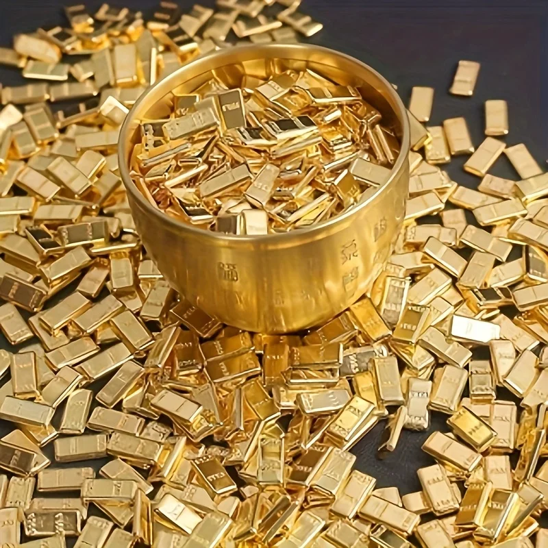 Ultra-Realistic Mini Golden Bars Simulated Golden Ingots Mode Sets DIY Ornament Accessories Solid Materials, Mini Golden Nuggets - view 6