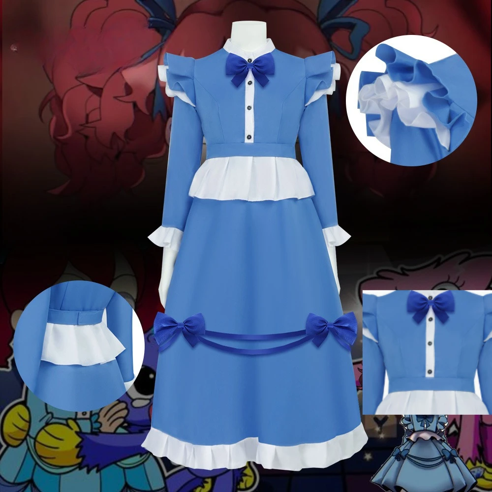 

The program Cosplay Dress Scary Girl Doll Costume Blue Lolita Maid Dress Playtime Halloween Carnival Party Outfit For Women
