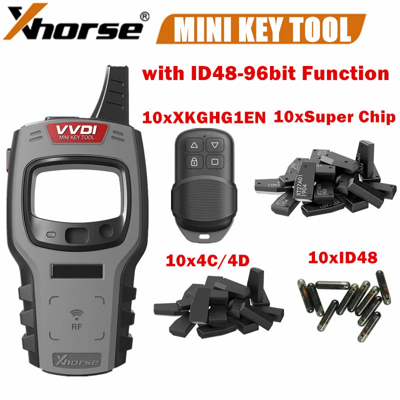 With ID48 96bit Function Xhorse VVDI MINI KEY TOOL Remote Maker GLVersion Get Free XKB501EN/XKGHG1EN/Super Chip/ID48 Chip/4D 4C