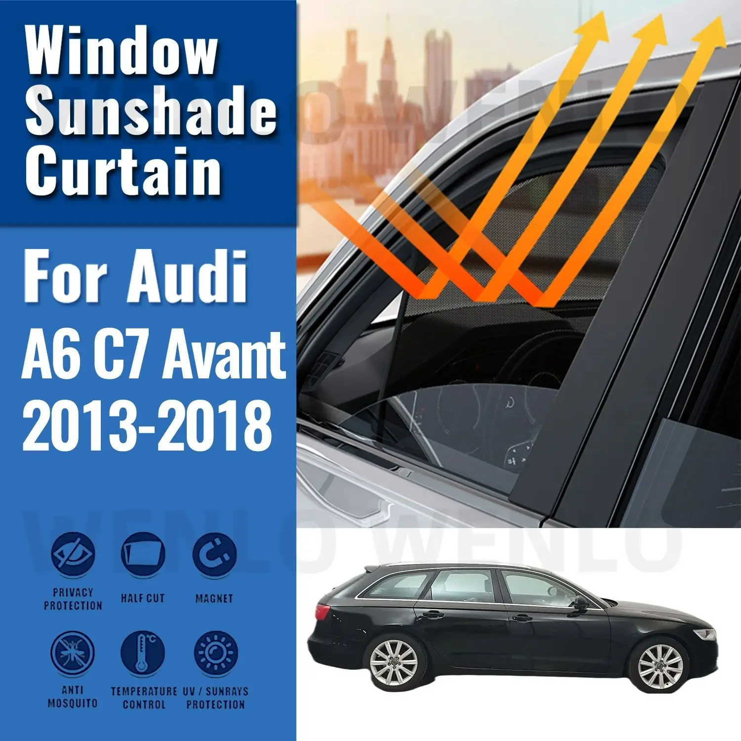 For Audi A6 C7 Avant 2013 2014 2015 2016 2017 2018 Car Sunshade Visor Front Rear Windshield Curtain Side Window Sun Shade