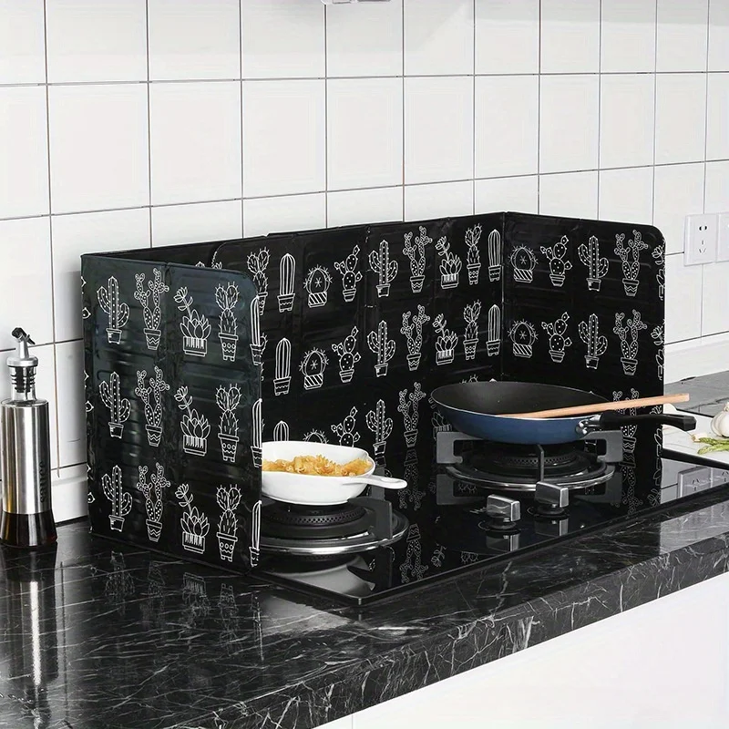 

1pc "Non polluting" aluminum kitchen splash plate - oil resistant and heat-resistant stove partition, safe cooking