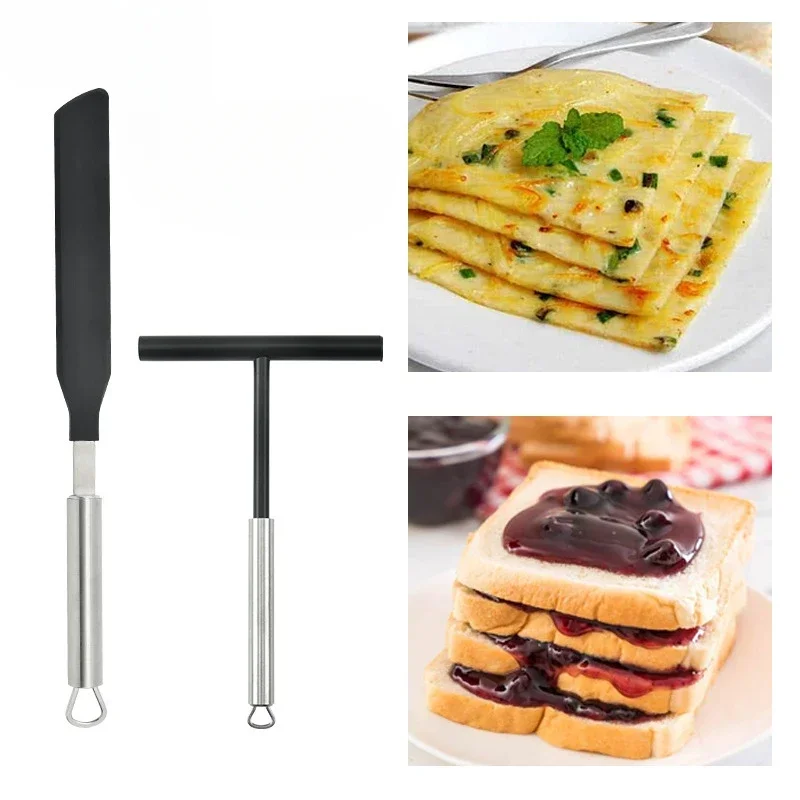 

Stainless Steel French Crepe Spreader Pancake Like Batter Spreading Tools Pancake Like Batter for Bakery Kitchen + Spatula