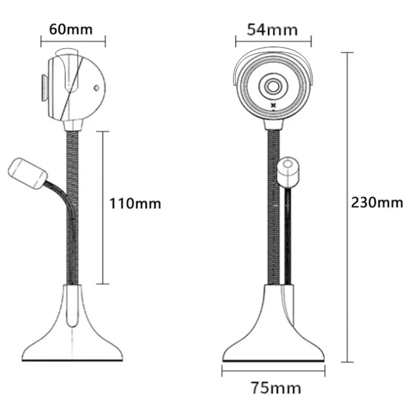 APPLIA-USB Desktop Stand-Up Camera Manual Focus Wide Angle Lens Easily Switch Between Horizontal And Vertical Screens 360°
