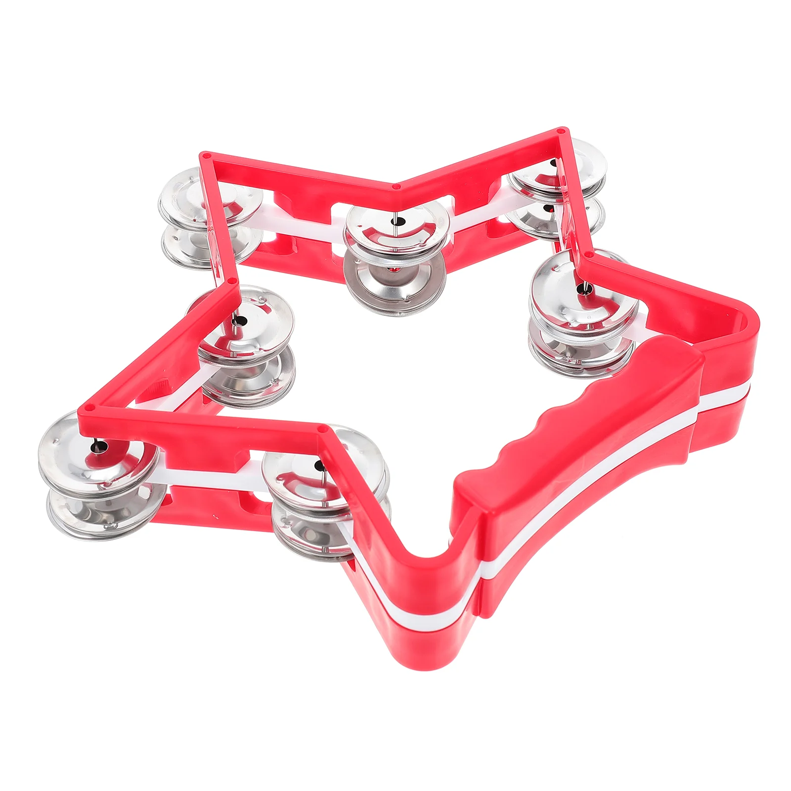 

Tambourine Pentagram Hand Bell Child Educational Bells 22X22X47CM Stainless Steel Plastic Kids