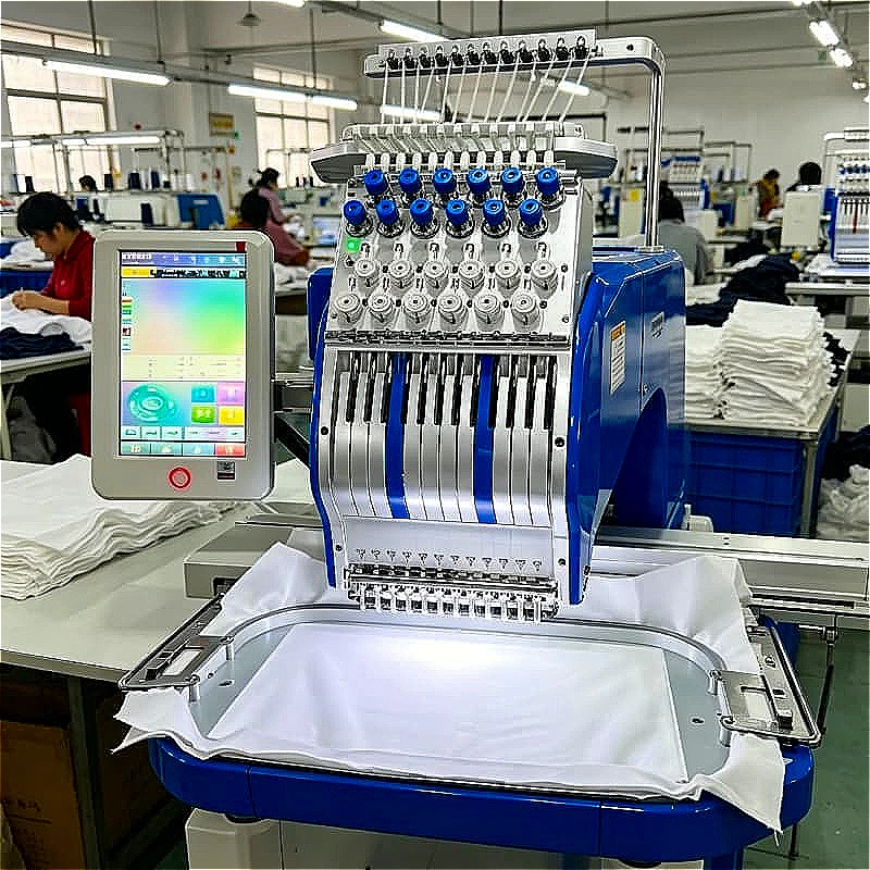 Durable Hat Cap Embroidery Machine 15 Needle 1200 SPM Single Head 270 Degree Cap Frame for Beanie Trucker Hat Customized
