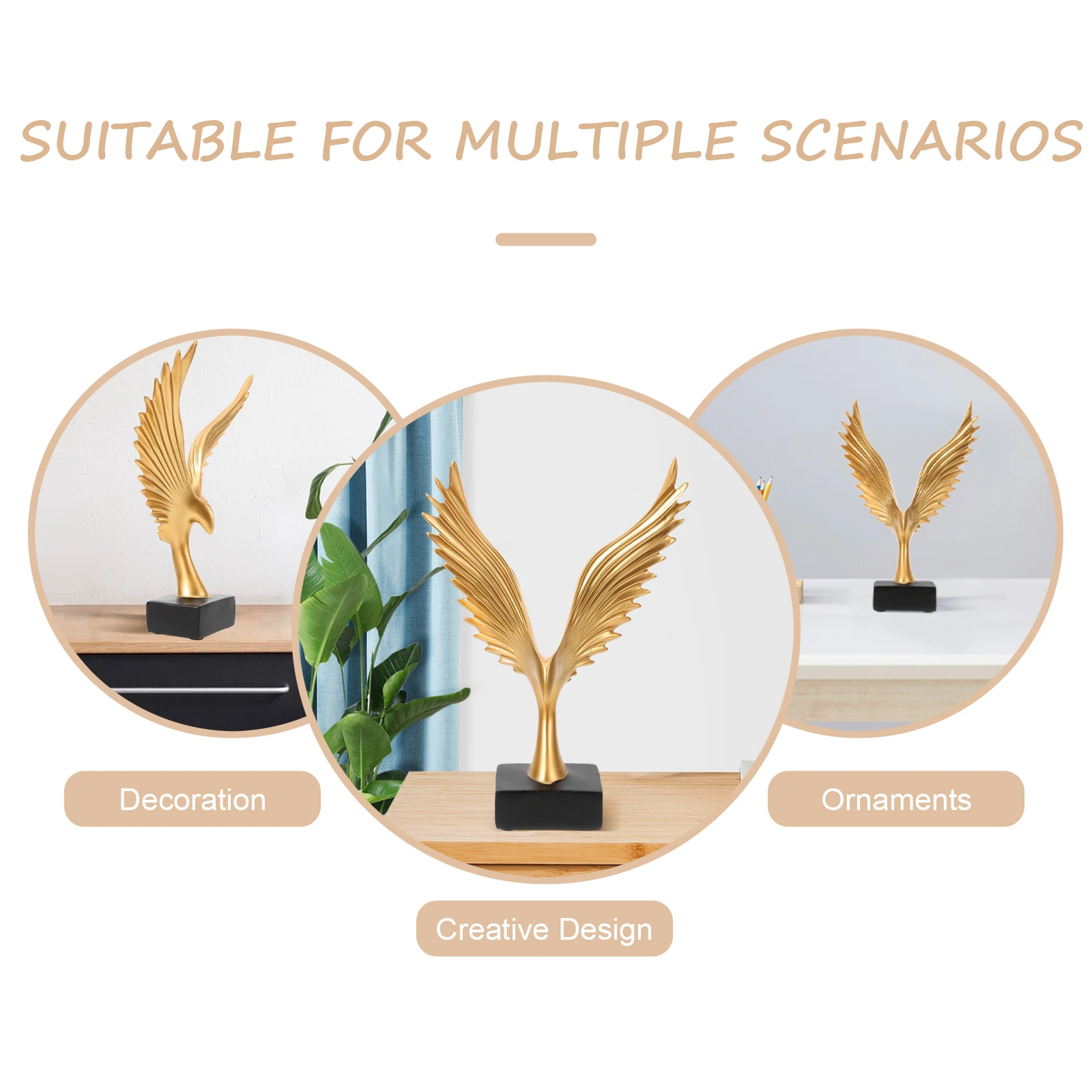 

1Pcs Dapeng Resin Eagle Statue Elegant Desktop Decor Office Living Room Accessories Art Collection Gift