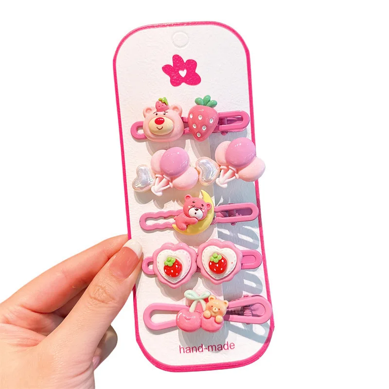 

5 Pieces/Set of Sanrio Cartoon Sequined Children's Hair Clips Fashionable and Cute Side Bangs BB Clips Girls' Hair Clip Gift